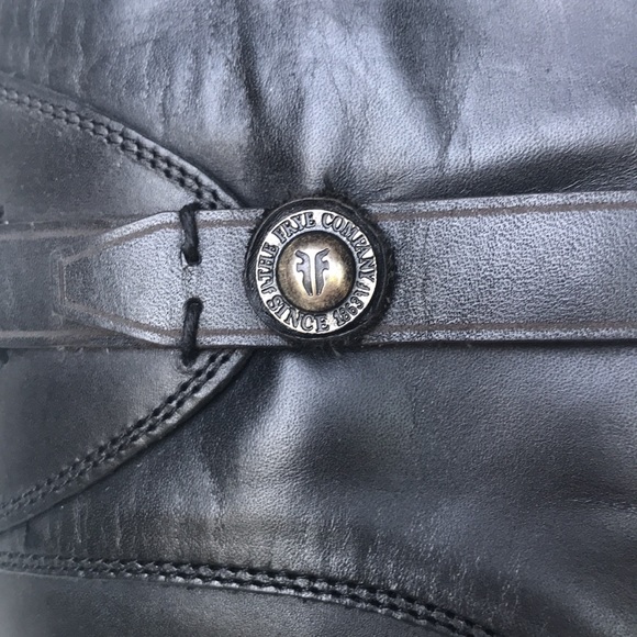 SALE- FRYE -Molly Button Tall- Black Extended Riding Boots 7.5 Medium - Picture 4 of 12